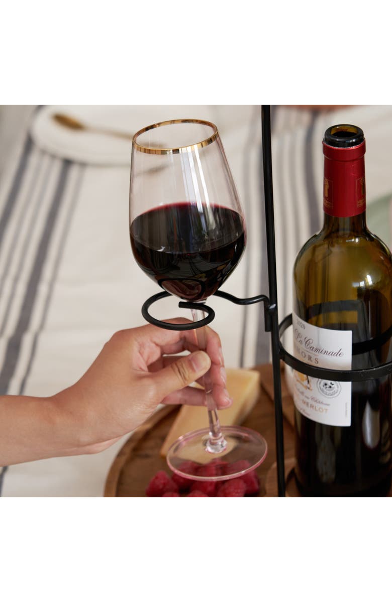 TWINE Wine and Cheese Caddy, Alternate, color, Brown