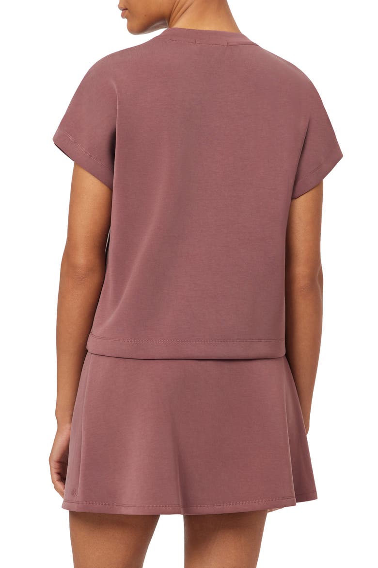 Curved Sleeve T-Shirt, Alternate, color, ROSE BROWN