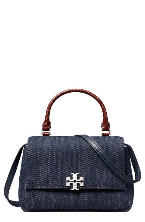 Charlie Denim Top Handle Bag