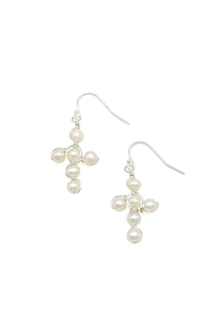 Good News Silver Earrings, Main, color, Silver