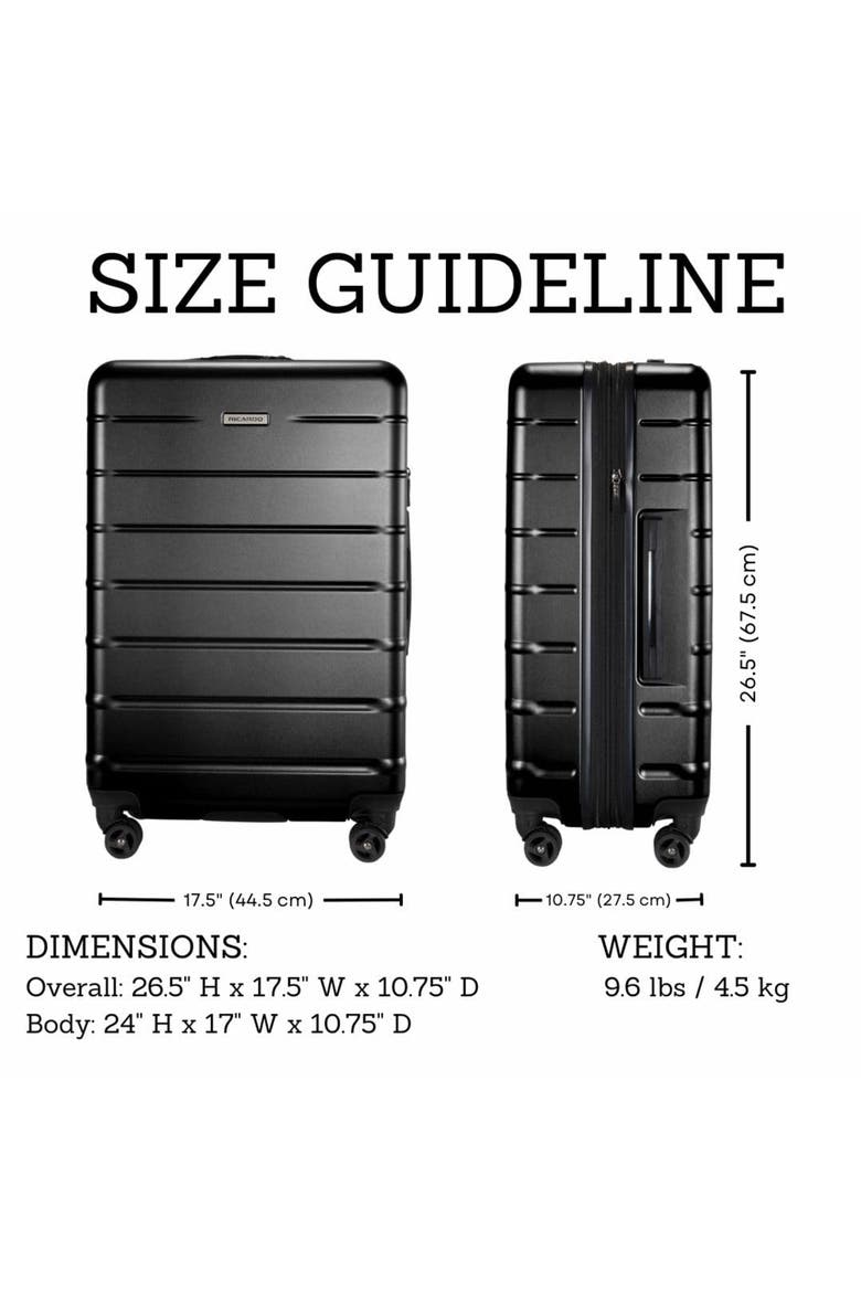 Cambria Hardside Luggage 24-inch Medium Checked, Alternate, color, Black Pearl