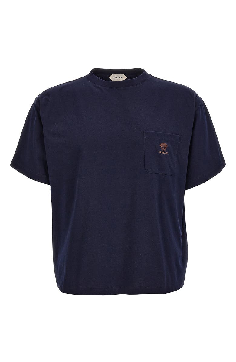 Versace First Line Cotton Jersey T-Shirt, Alternate, color, Navy Blue