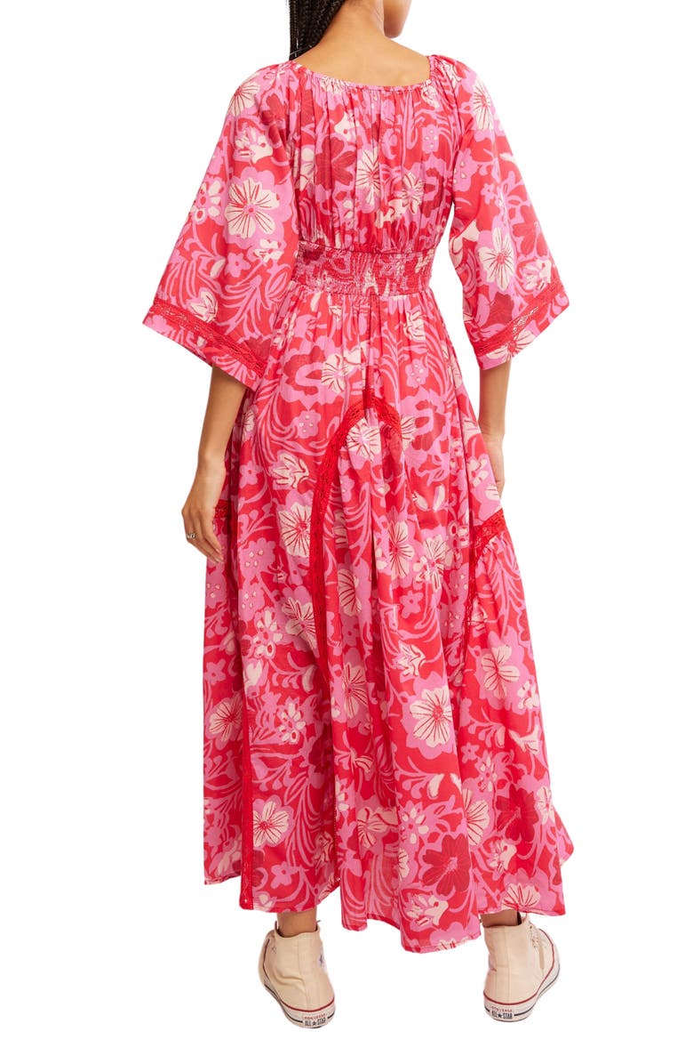 Printed Smocked Waist Maxi Dress