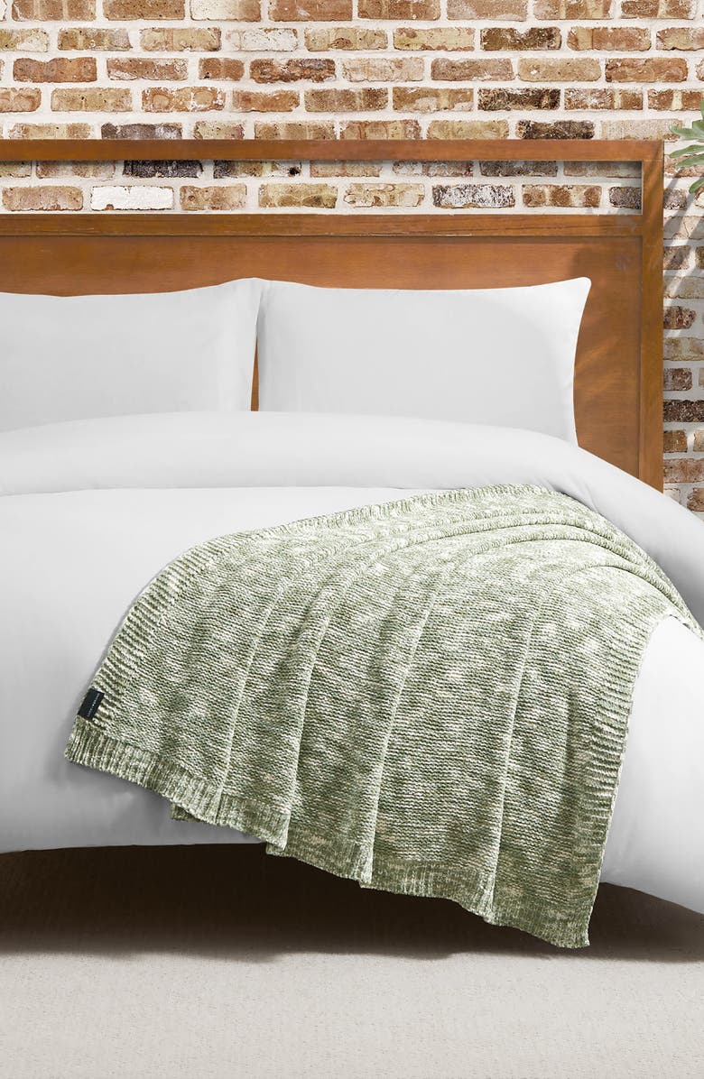 Lucky Brand Logan Chenille Blanket, Alternate, color, Taupe/ Sage