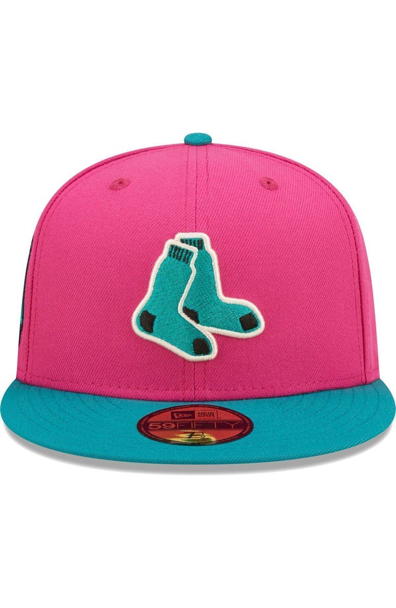 New Era Men's New Era Pink/Green Boston Red Sox Cooperstown Collection 1999 MLB All-Star Game Passion Forest 59FIFTY Fitted Hat, Alternate, color,