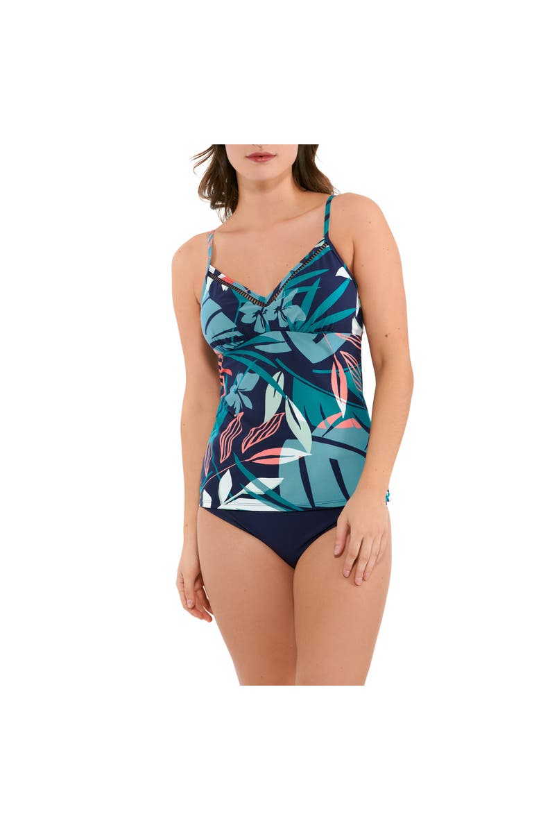Christina Elevated Palm V-neck With Ladder Trim Tankini, Main, color, 