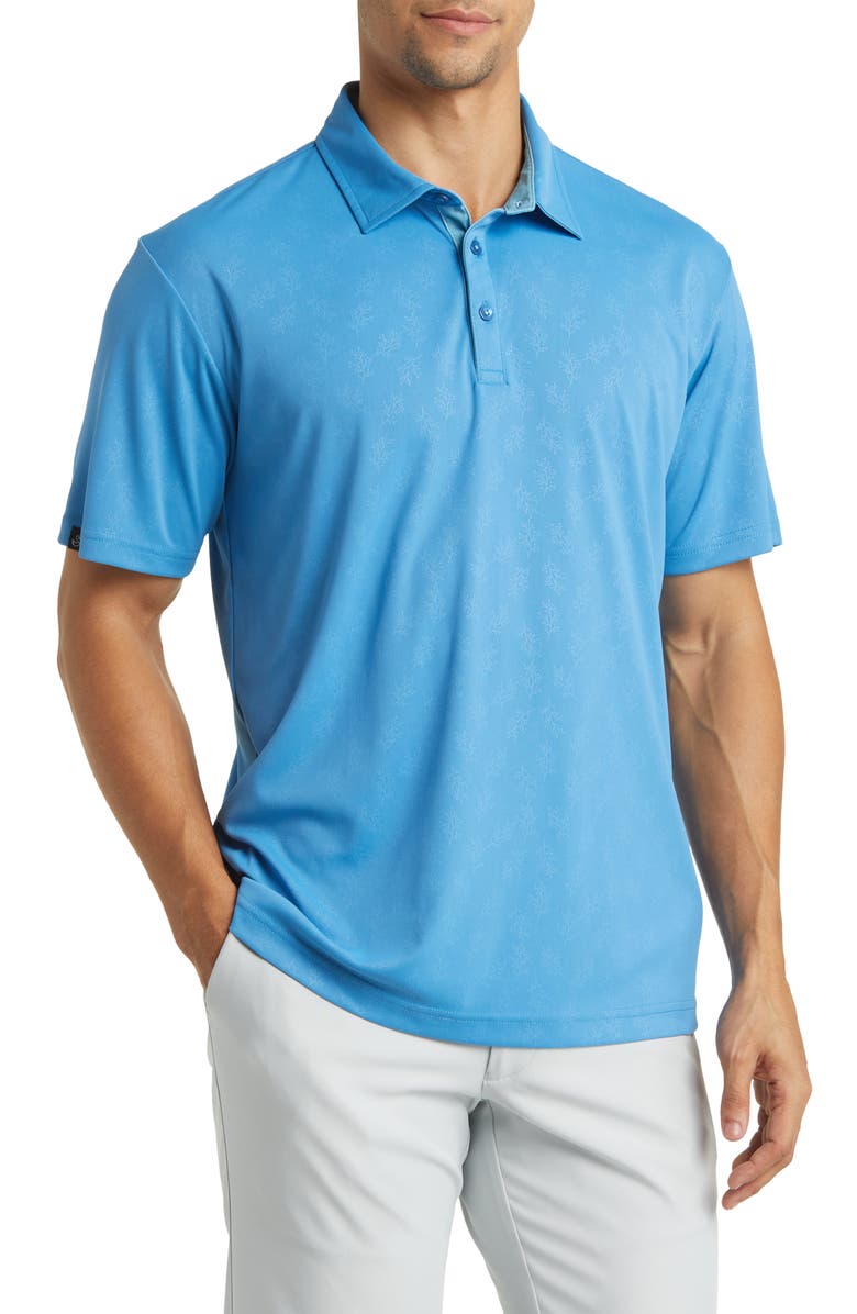 Swannies Barrett Botanical Print Golf Polo, Main, color, Blue