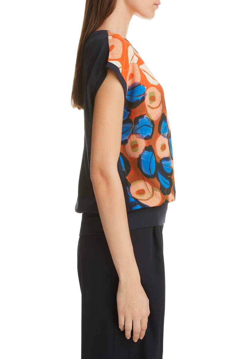 Floral Print Top, Alternate, color, 353-ORANGE