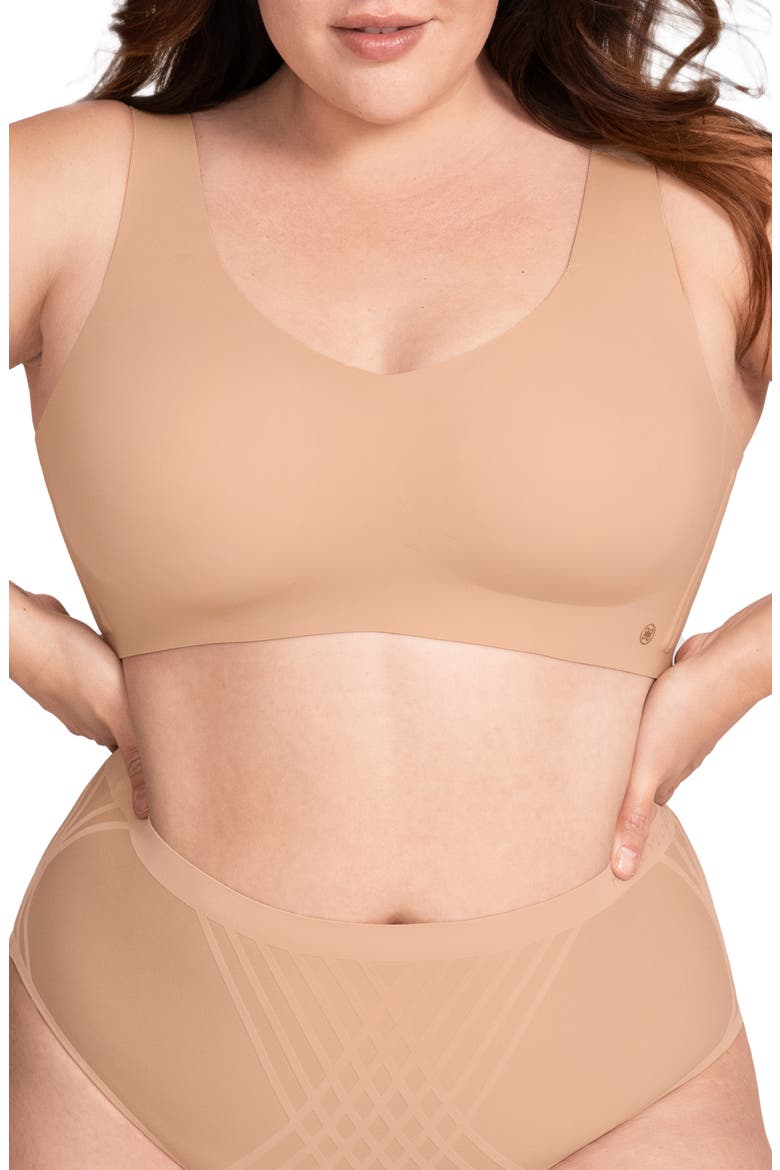 V-Neck Bra, Alternate, color, SAND