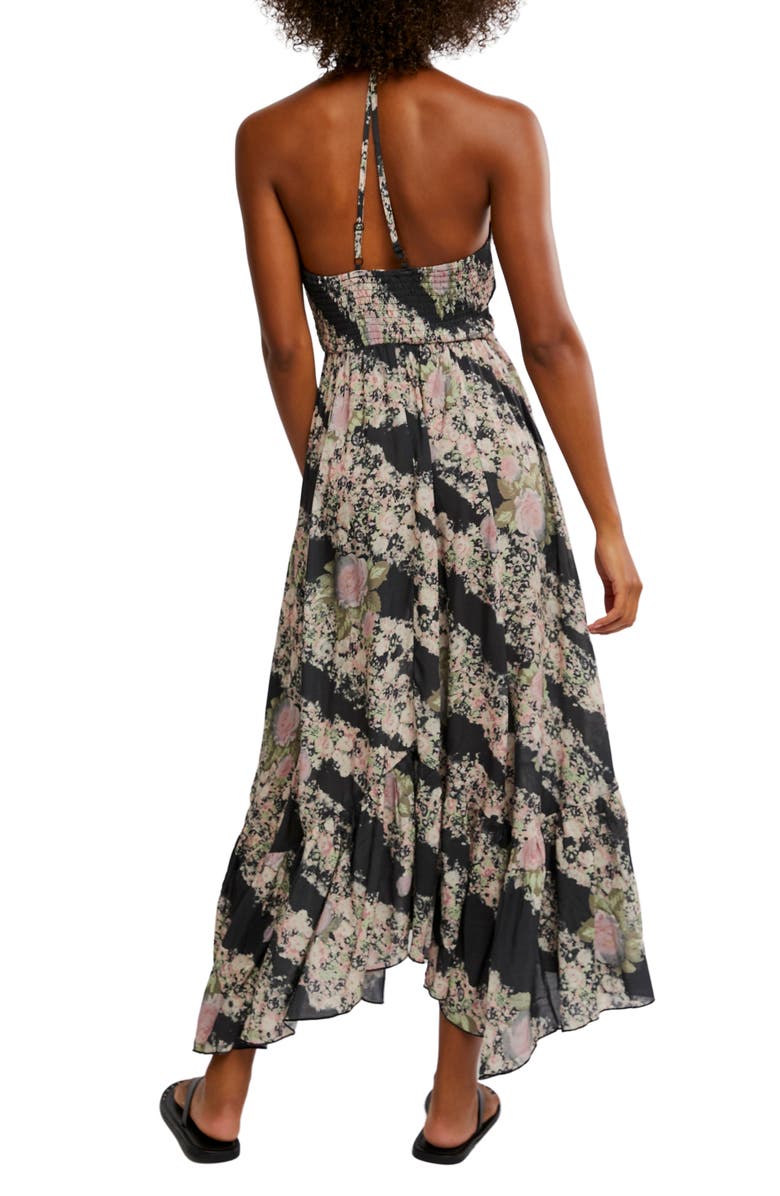Free People Heat Wave Floral Print High/Low Dress, Alternate, color, Granite Combo