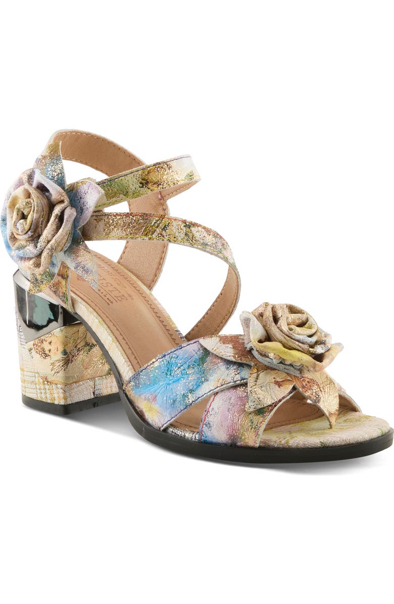 L'Artiste by Spring Step Flowerpower Sandal, Main, color, Yellow Multi