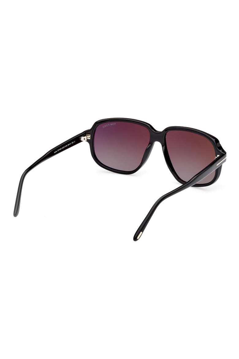 Anton 59mm Square Sunglasses, Alternate, color, SHINY BLACK / GRADIENT SMOKE