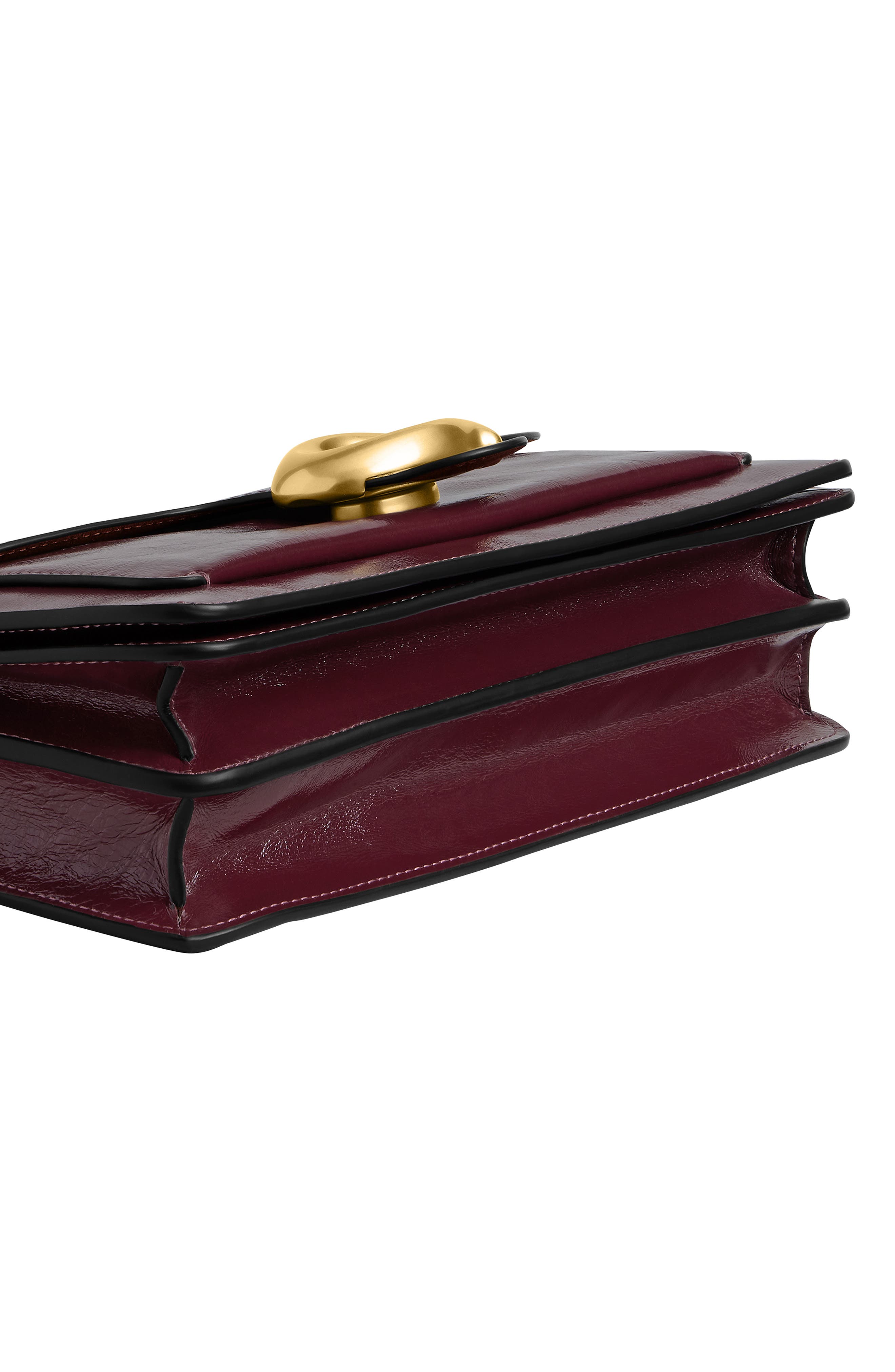 Tabby 26 Glazed Leather Shoulder Bag, Alternate, color, B4/ DARK CHERRY