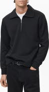 MANGO Quarter Zip Cotton Sweatshirt