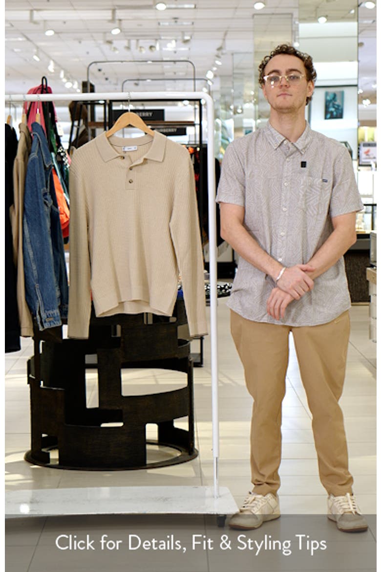 Braided Cotton Blend Polo Sweater video