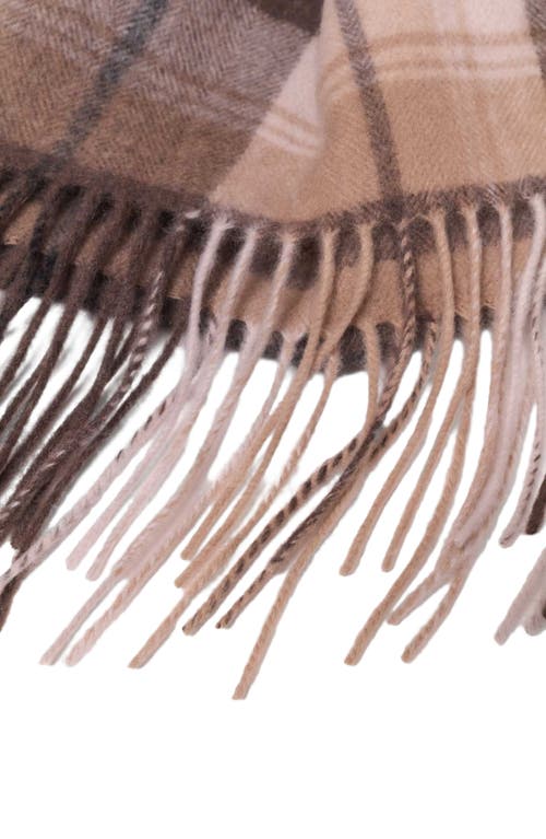 Maje Womens Big Brown Check Checked Wool And Cashmere Scarf In Brown