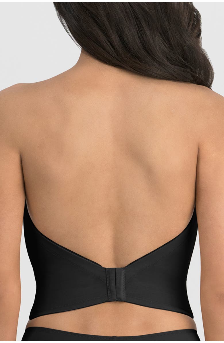Dominique Intimates Valerie Backless Strapless V-Wire Plunge Bustier Bra, Alternate, color, Black