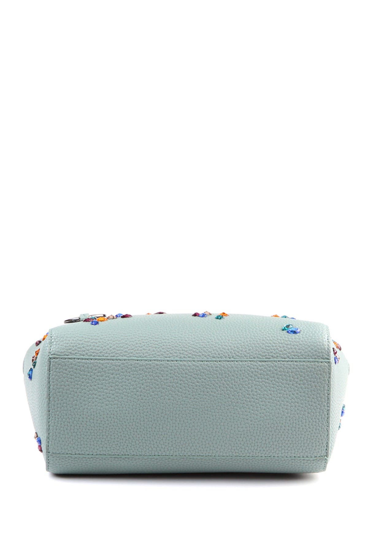 SUZY LEVIAN Pebbled Faux Leather Rhinestone Satchel Handbag, Alternate, color, 