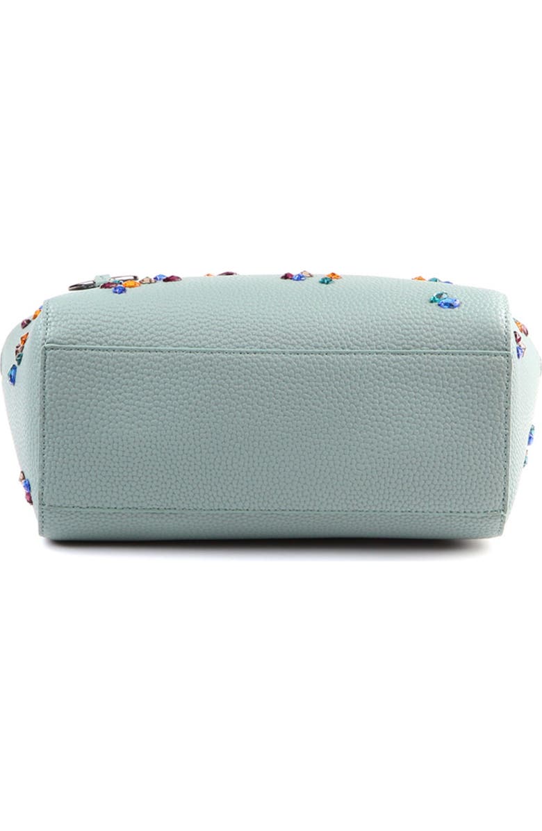 SUZY LEVIAN Pebbled Faux Leather Rhinestone Satchel Handbag, Alternate, color,