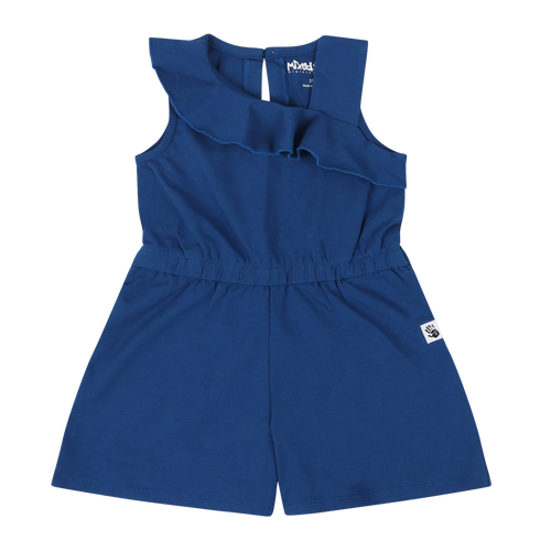 Mixed Up Clothing Girls Volant Ruffle Shorts Romper In Sodalite Blue