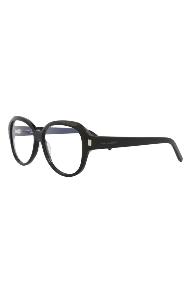 Saint Laurent 57mm Oval Optical Glasses, Alternate, color,