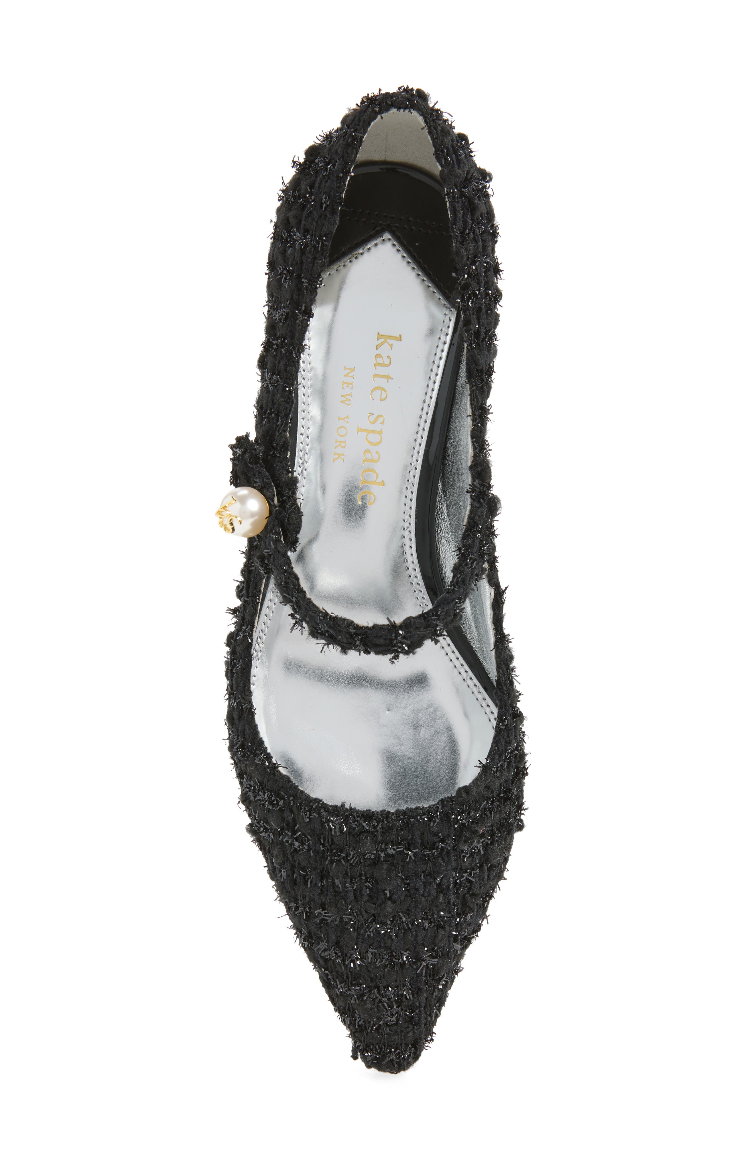 maya pearl mary jane flat, Alternate, color, BLACK