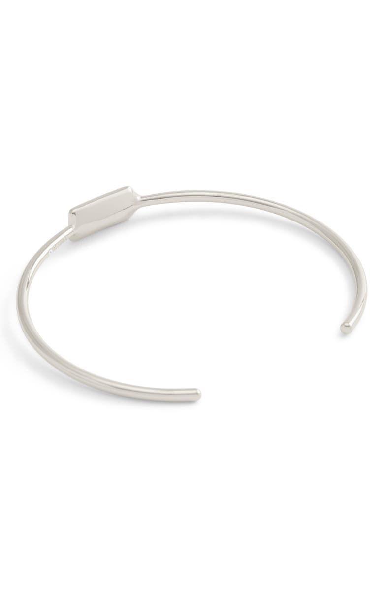 COACH Logo Tag Cuff Bracelet, Alternate, color, Rhodium