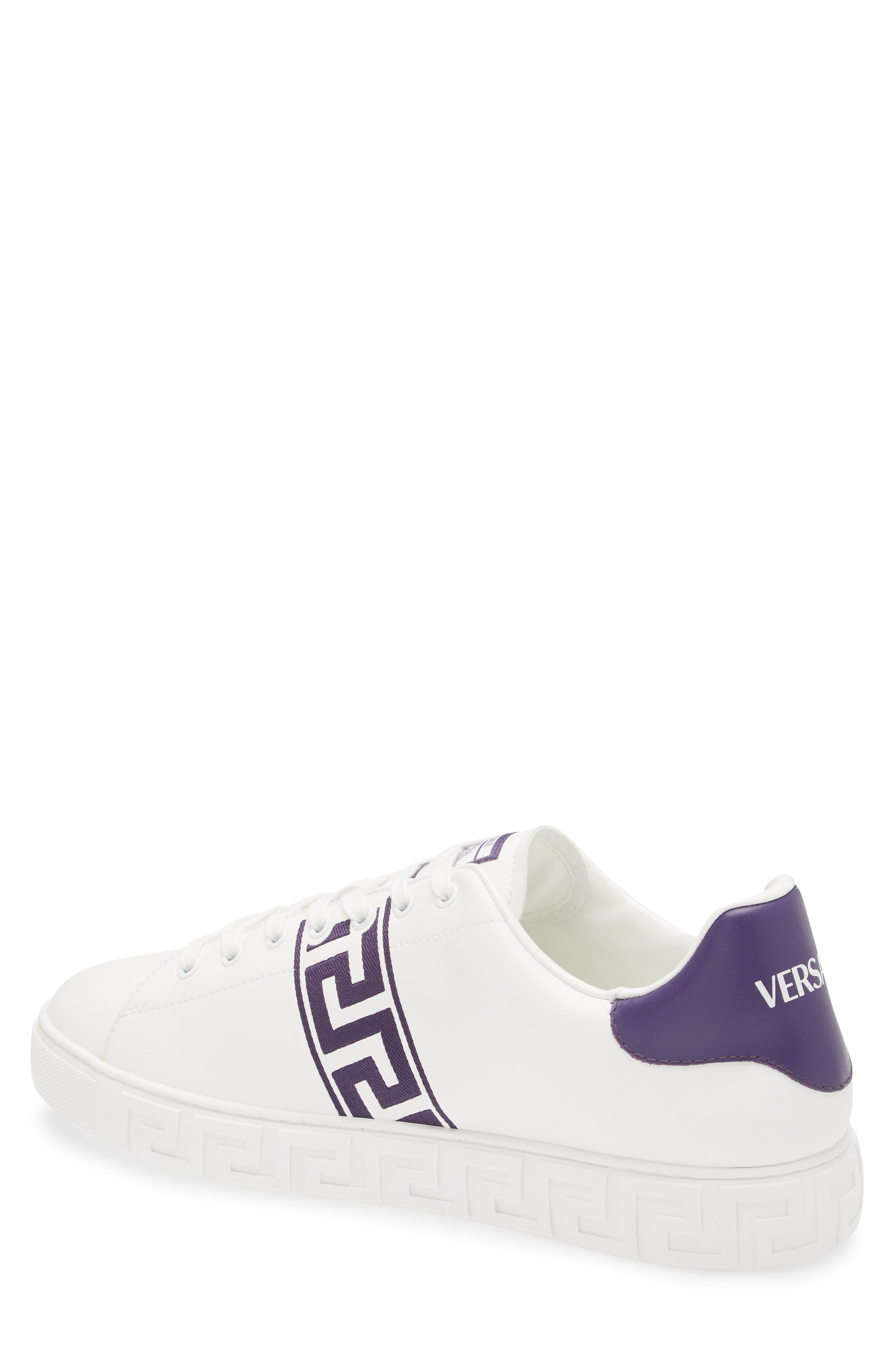 Versace Barocco Greca Jacquard Low Top Sneaker, Alternate, color, 2W3d0 White Wood