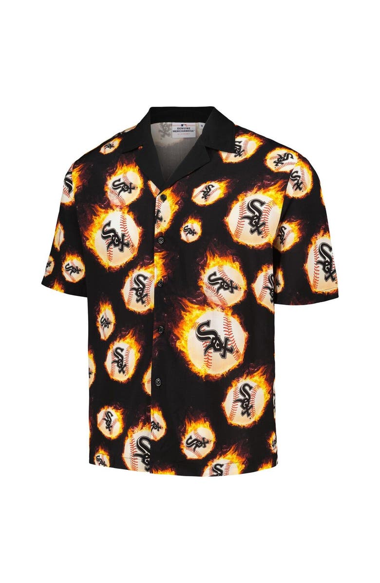 PLEASURES Men's PLEASURES Black Chicago White Sox Flame Fireball Button-Up Shirt, Alternate, color, Black