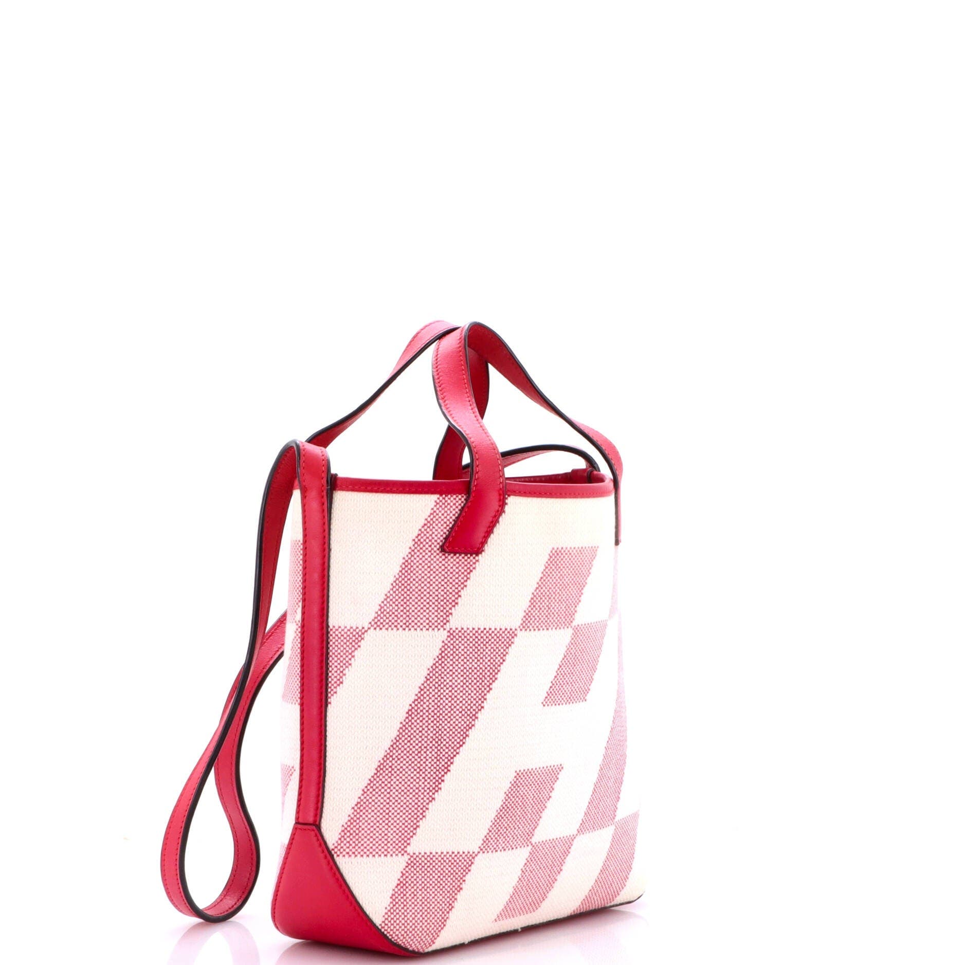 Cabas H en Biais Tote Canvas with Leather 27, Alternate, color, Pink