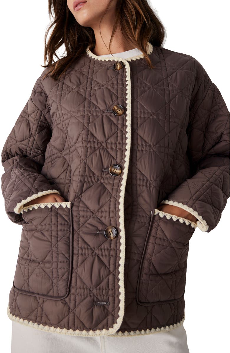 MINT VELVET Reversible Quilted Jacket, Alternate, color, Brown