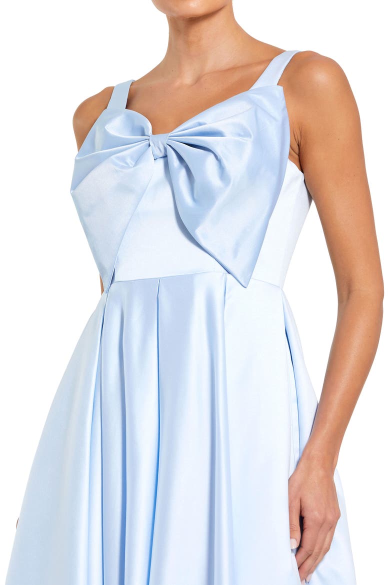 Women's Sleeveless Satin Midi Dress with Bow Detail, Alternate, color, Powder Blue