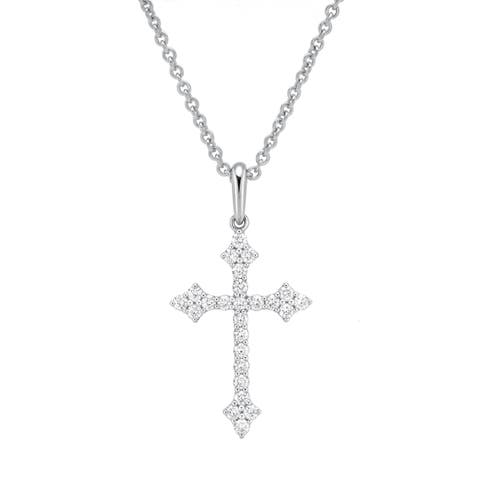 Lumina 14k Gold 0.15 Ct Natural Diamond Cross Pendant Necklace