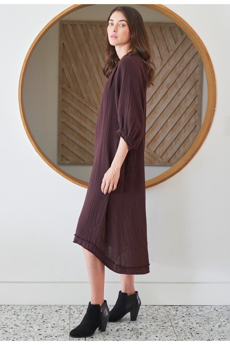 long sleeve gauze dress Long Sleeve Tiered Gauze Dress