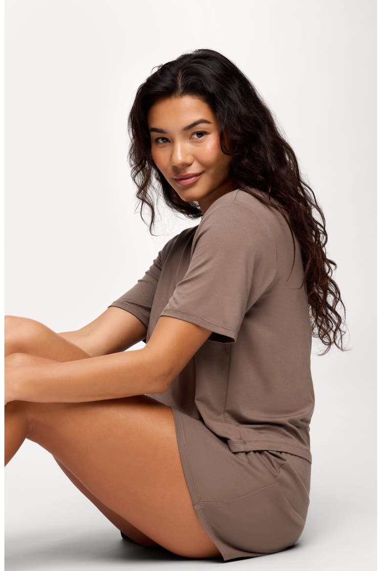 Pajama Short Set, Alternate, color, MOCHA