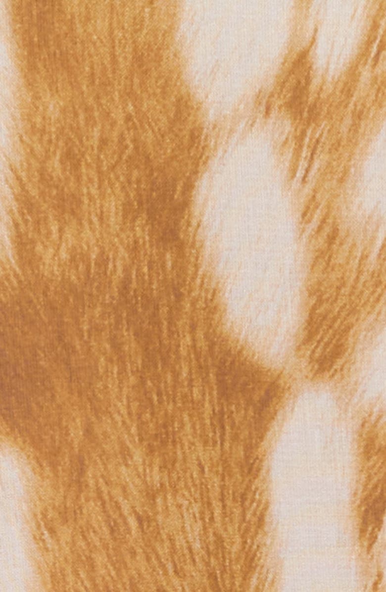 Burberry Ruby Deer Print Bow Silk Chiffon Blouse, Alternate, color,