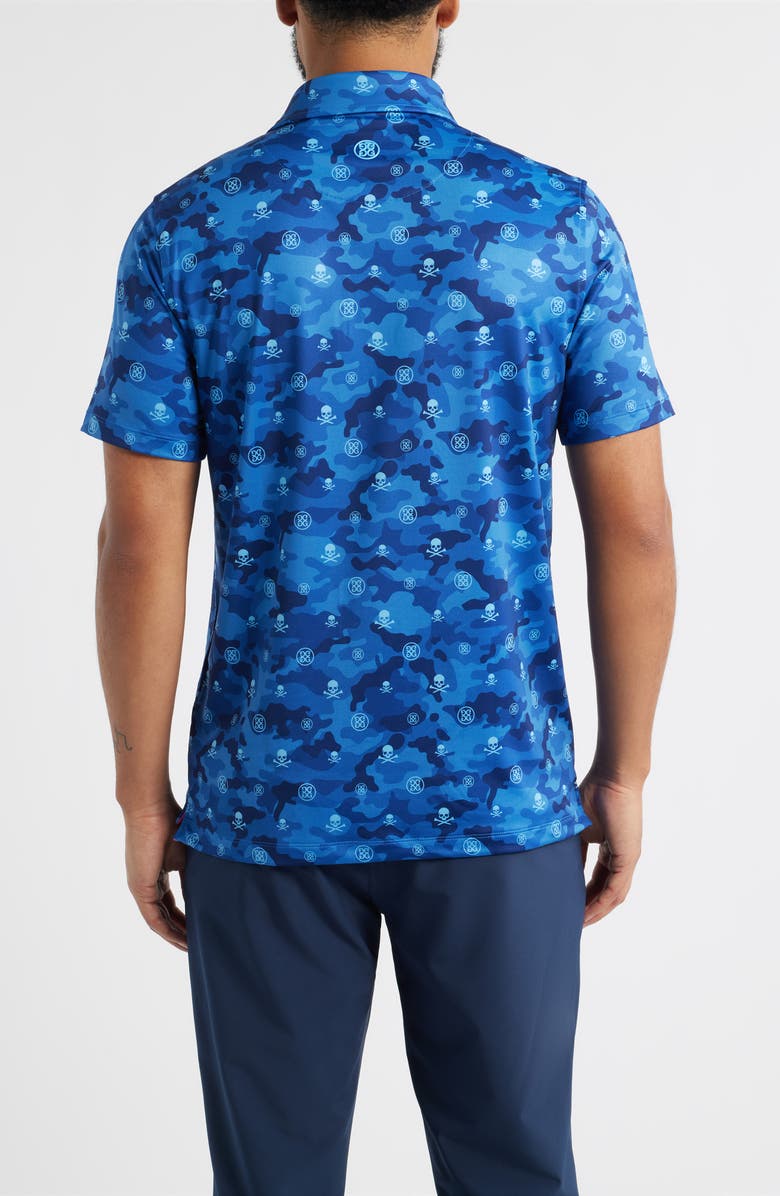 G/FORE Icon Camo Stretch Tech Jersey Polo Shirt, Alternate, color, Azul