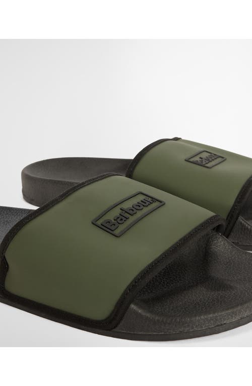 Barbour Cresswell Slide Sandal In Uniform Green