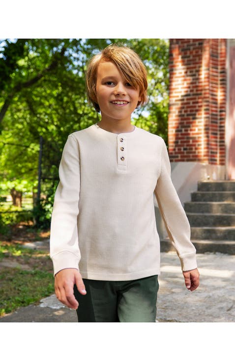Boys Long Sleeve Thermal Henley