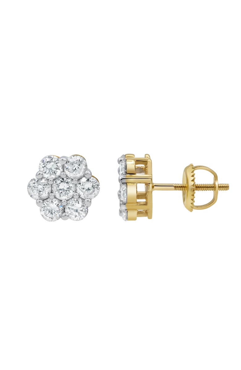 LuvMyJewelry Fashionable 14K Yellow Gold Diamond Cluster Earrings - 1.25ct., Alternate, color, 14K Yellow Gold