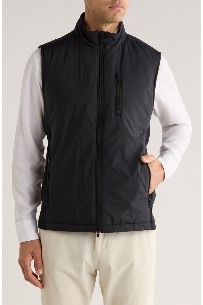 Northwood Mixed Media Vest, Alternate, color, BLACK