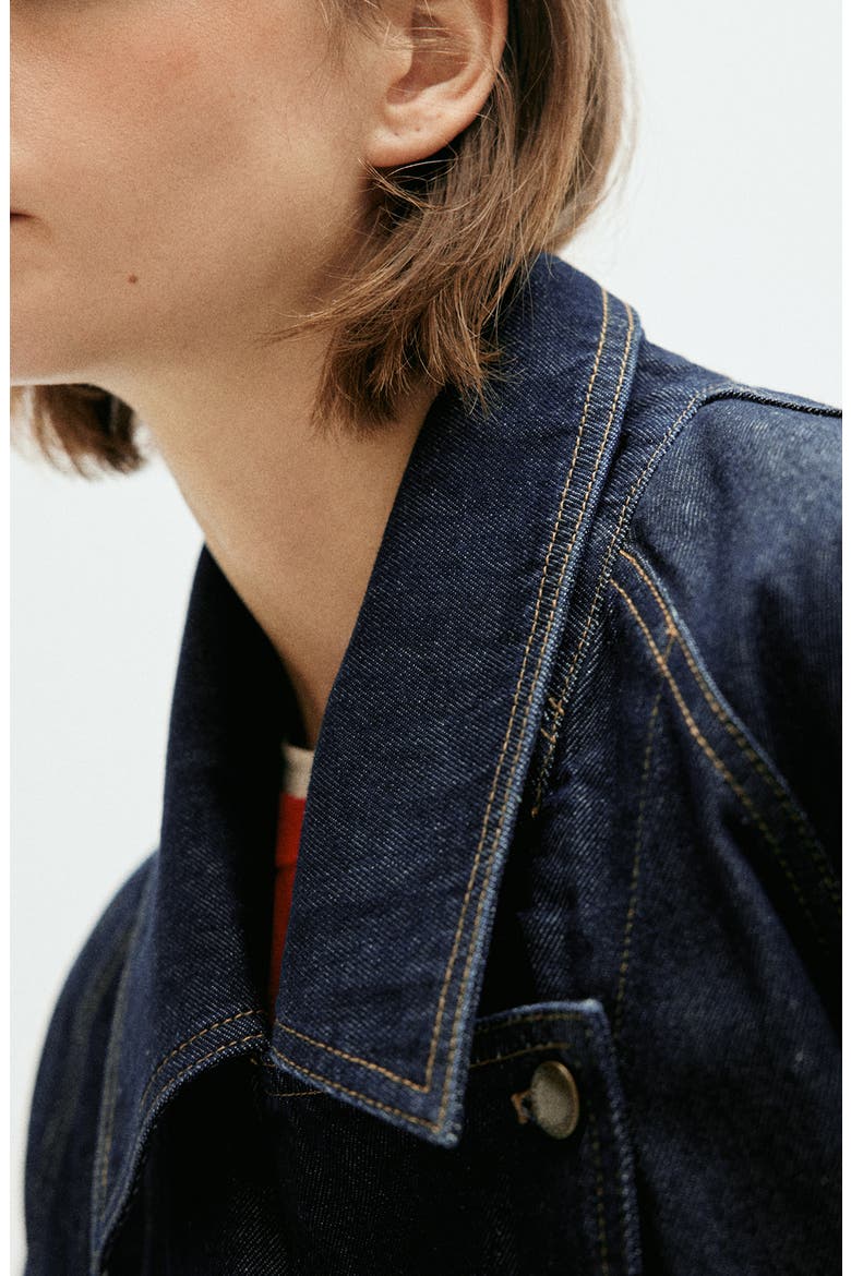 Belted Denim Trench Coat, Alternate, color, OPEN BLUE