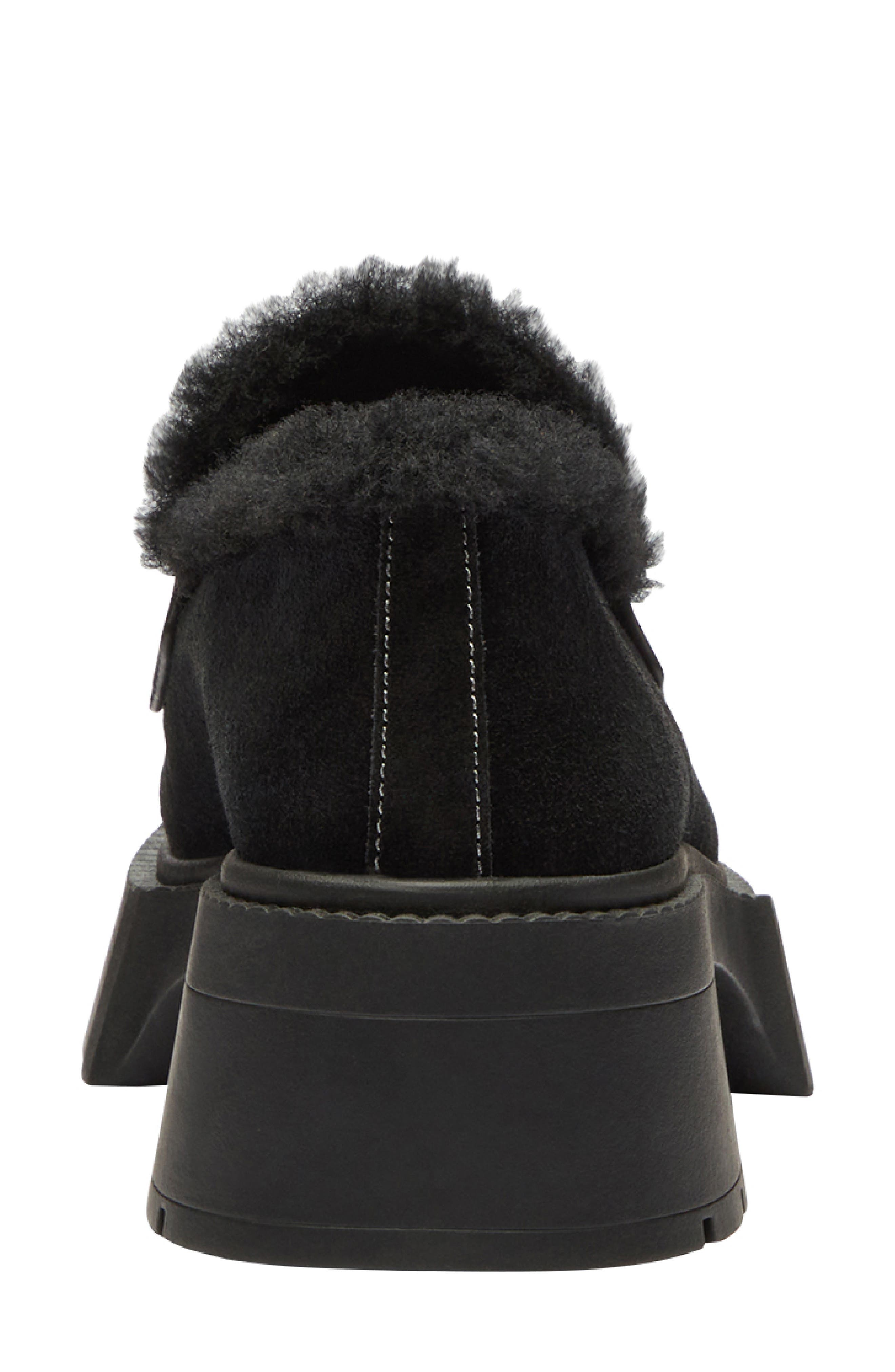 COACH Leah Genuine Shearling Trim Platform Loafer, Alternate, color, Black