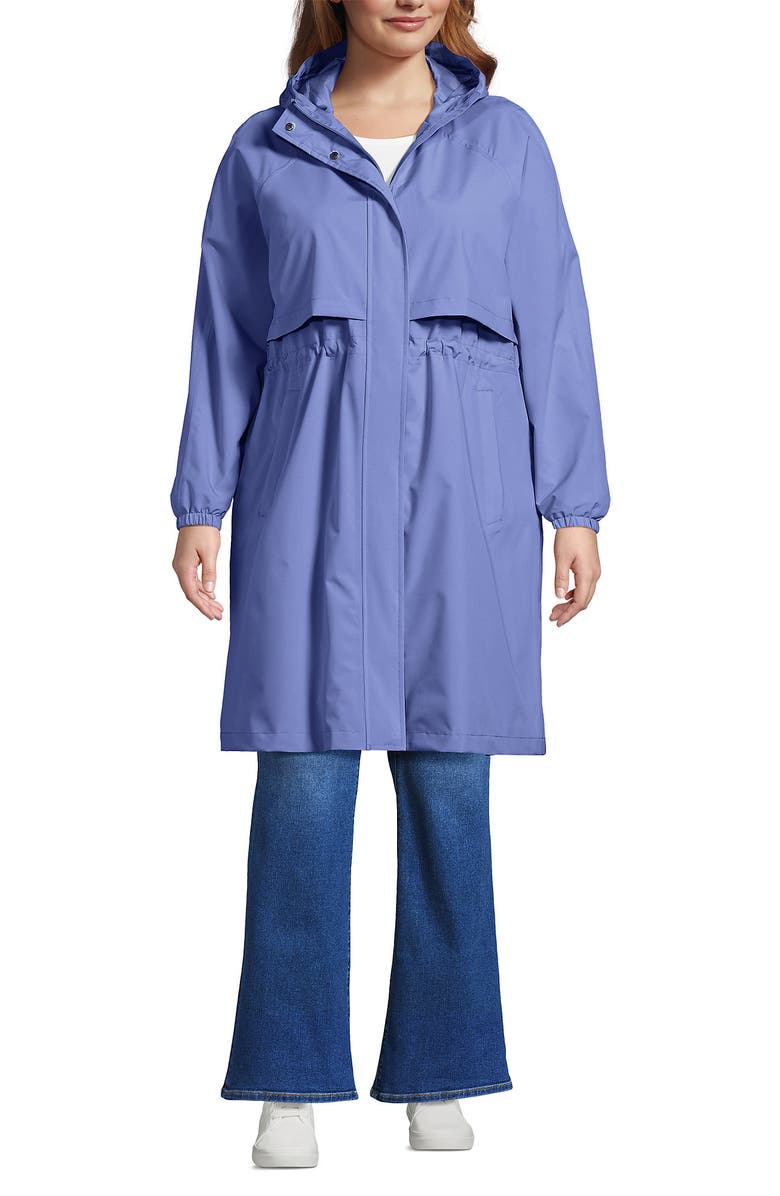 Lands
 End Squall Packable Long Raincoat, Main, color, Light Periwinkle