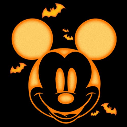 Mickey & Friends Halloween Pumpkin Face Graphic T-shirt In Black