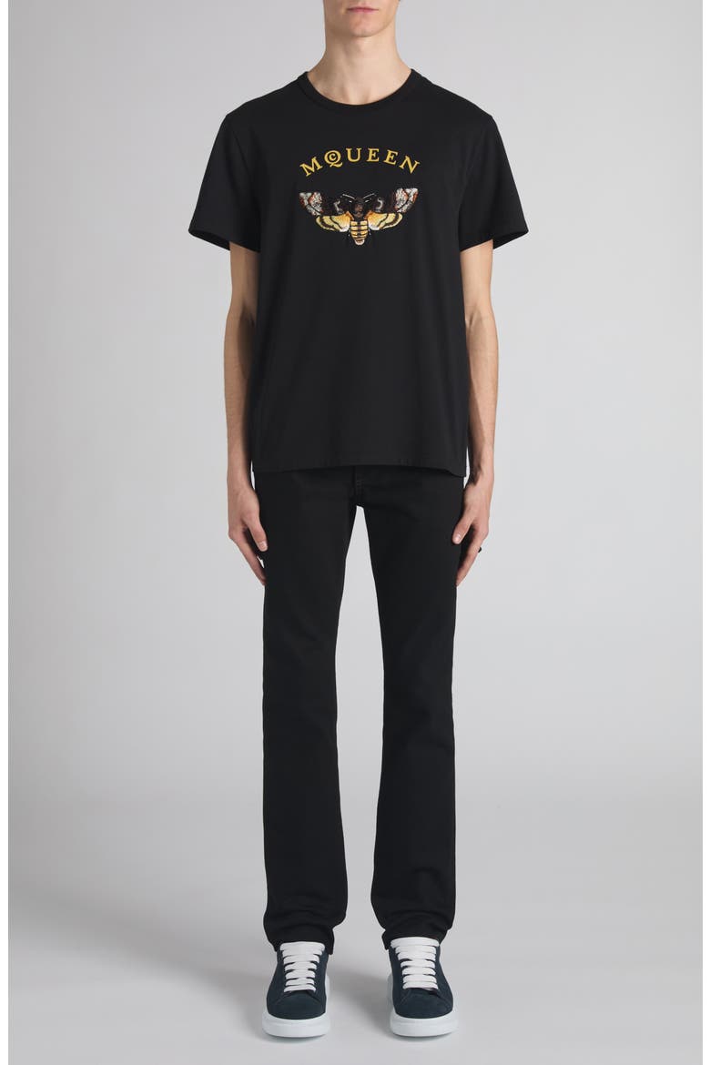 Logo Embroidered T-Shirt, Alternate, color, BLACK/ YELLOW