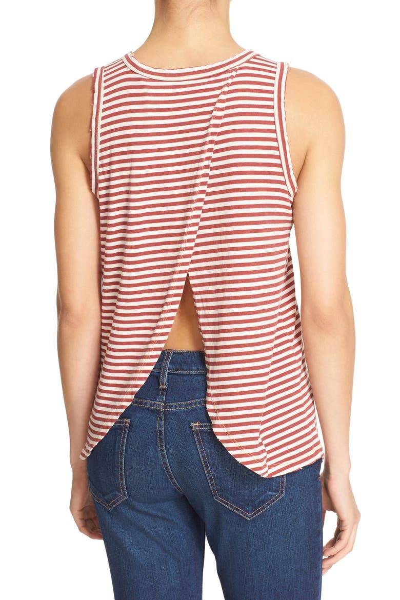 'The Cross Back Muscle' Stripe Cotton Tee, Alternate, color, BIRKIN STRIPE