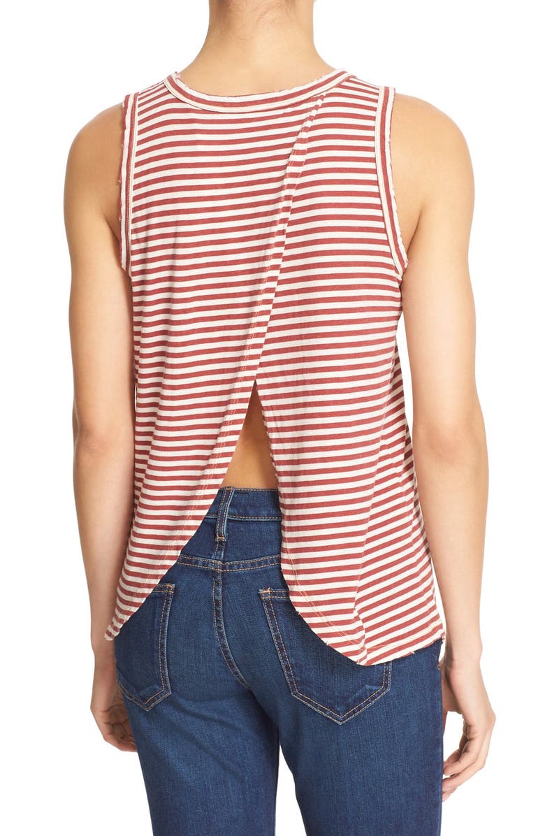Current/Elliott 'The Cross Back Muscle' Stripe Cotton Tee, Alternate, color, 