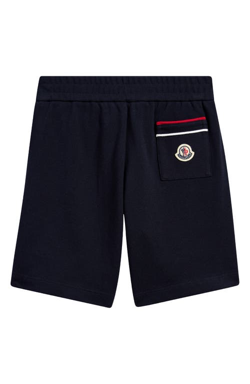 Moncler Kids' Cotton Piqué Shorts In Navy