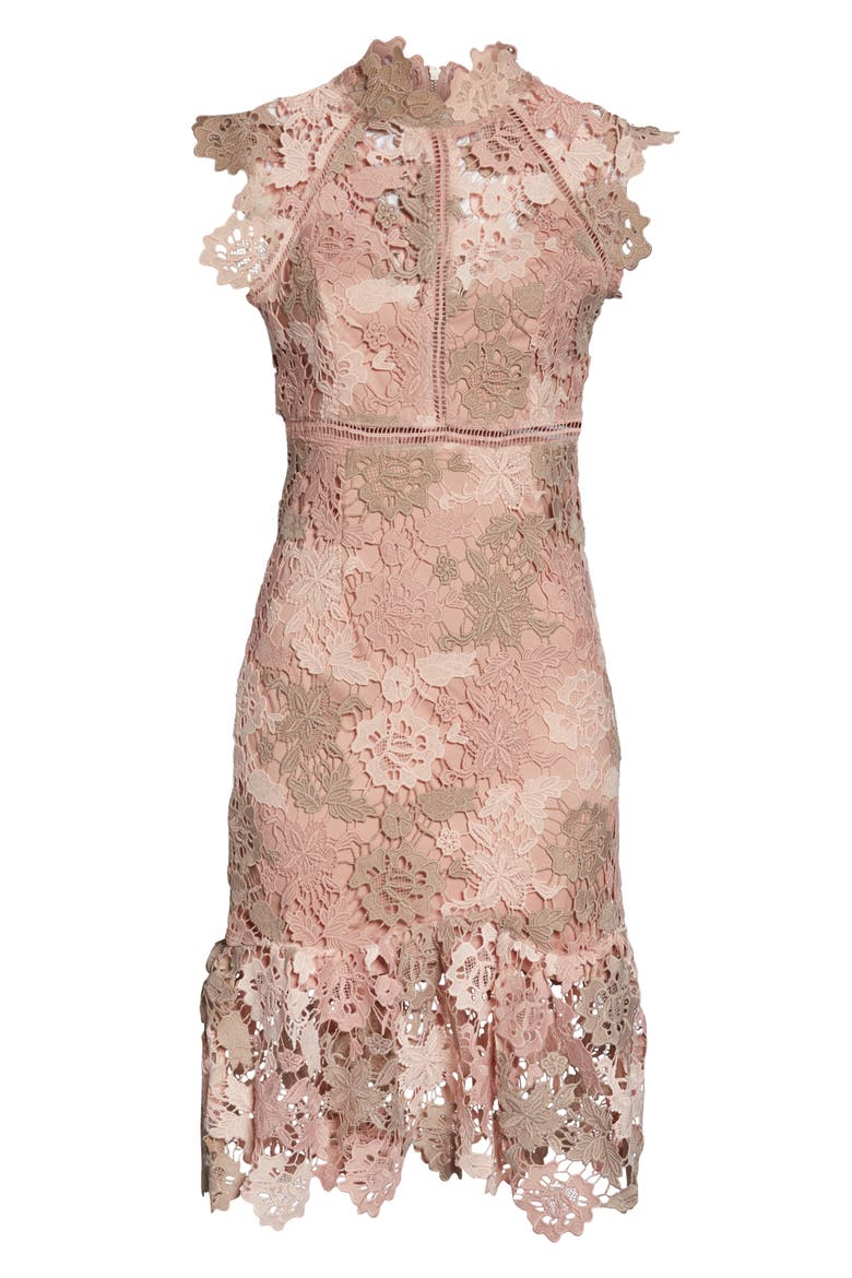 Dani Lace Sheath Dress, Alternate, color, ROSE/ BEIGE